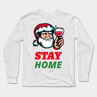 Christmas Time Social Distancing And Wine Long Sleeve T-Shirt